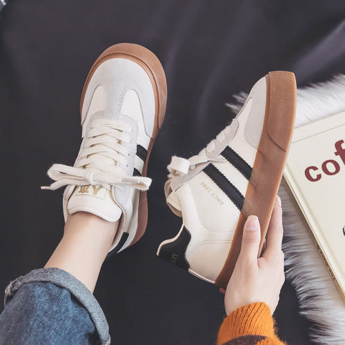 人本板鞋韩版厚底德训鞋