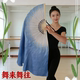 一条大河扇子舞蹈扇真丝白灰蓝渐变古典舞秧歌绸扇跳舞表演出道具
