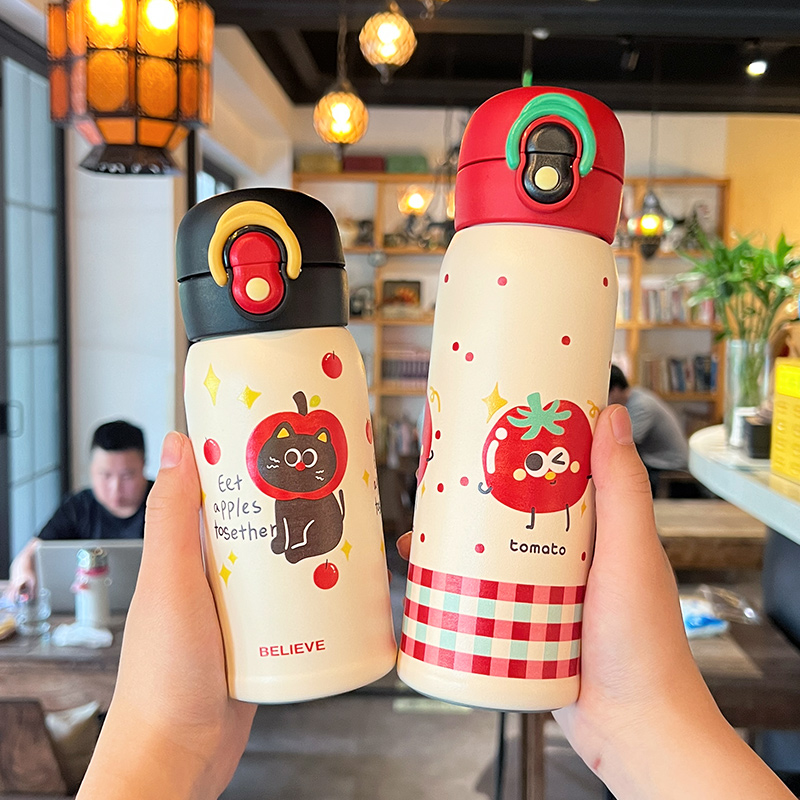 儿童保温杯女316不锈钢吸管水杯