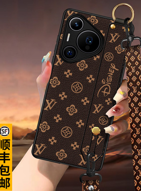匠恒适用HUAWE华为pura70ultra手机壳斜挎超薄Pura70pro保护套真皮70外壳全包防摔P80pro+背带男女款手腕支架