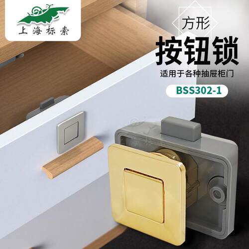 方形房车附件改装按钮游艇家具橱柜门抽屉暗锁RV吊柜锁BSS锁302-1