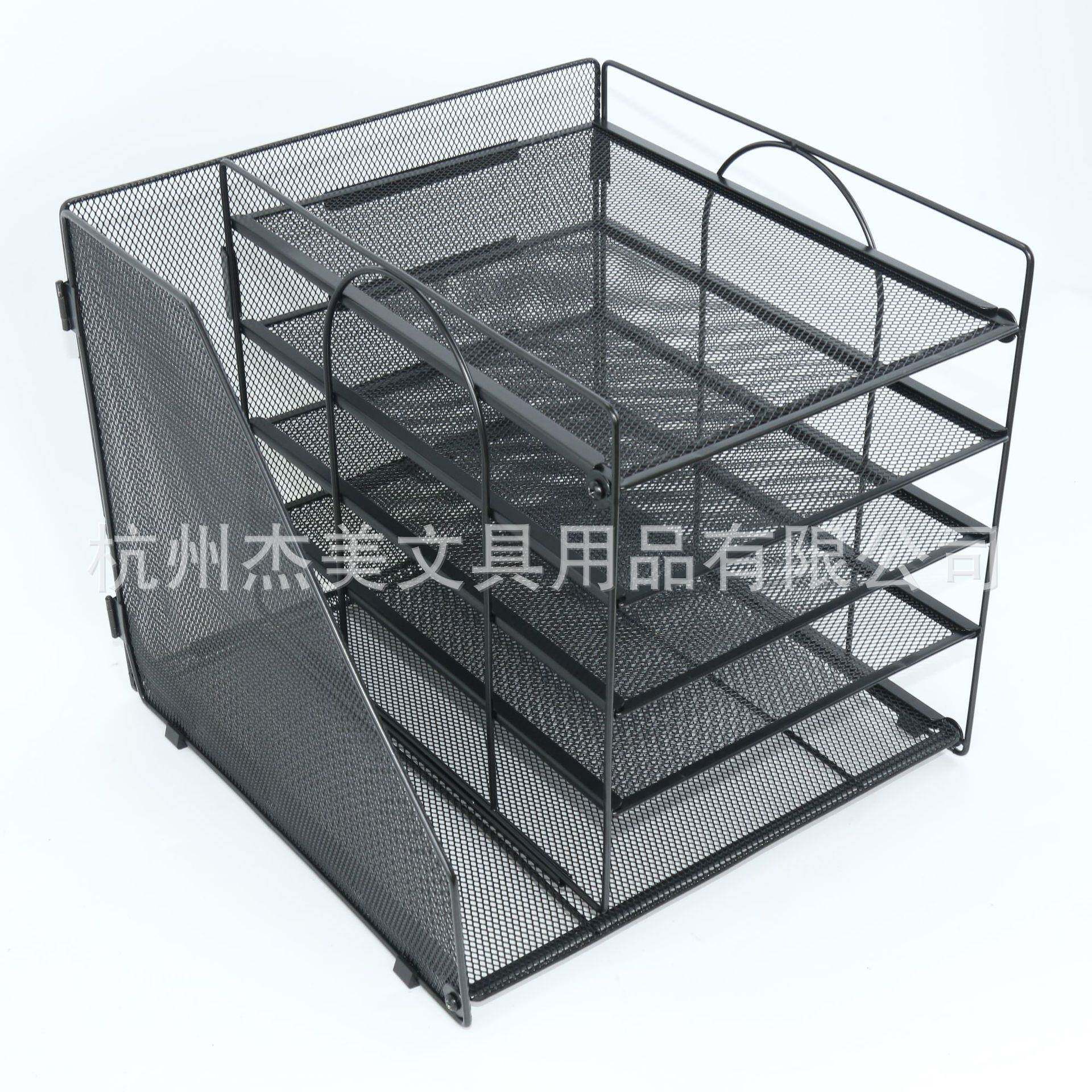 跨境热销五层文件架办公纳金属网状收文件收纳架文件篮铁网收纳筐