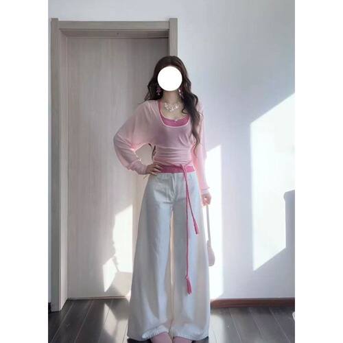 韩系温柔春夏防晒罩衫三件套