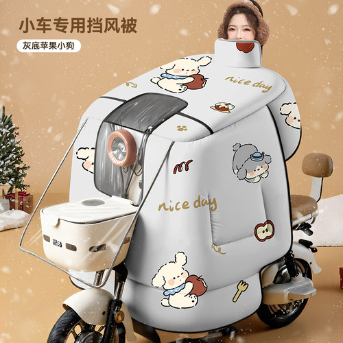 电动车挡风被冬季+小车款