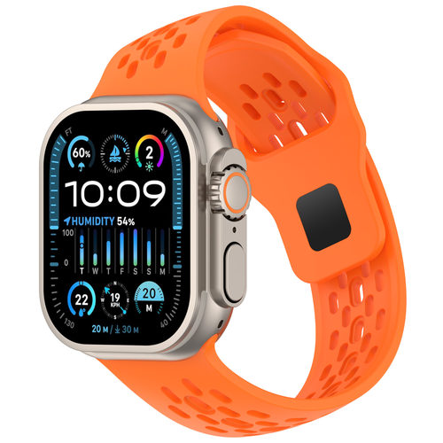 适用苹果系列iwatch斜头透气表带