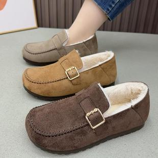 网红款全包勃肯女平底2025新款豆豆鞋冬季加绒保暖居家旅游棉鞋子