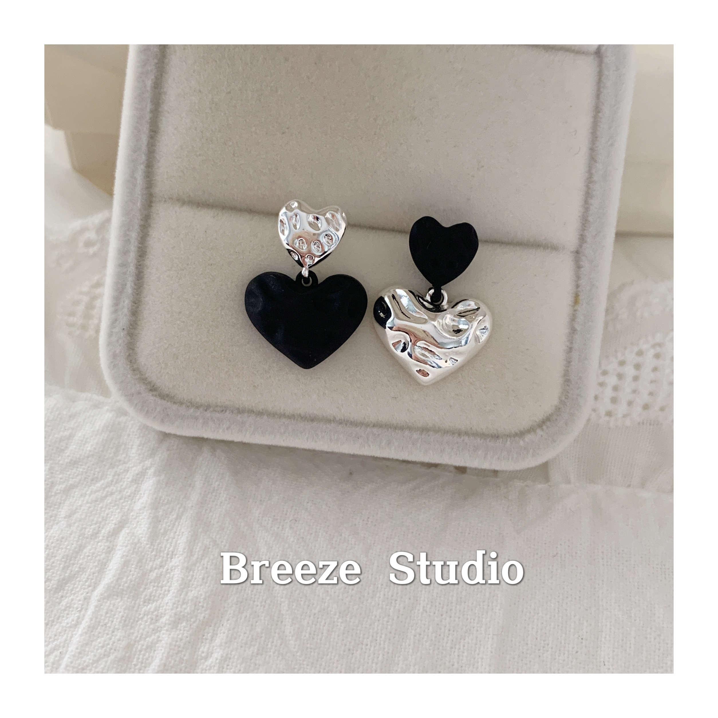 独特耳针甜酷少女小众设计爱心