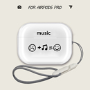 创意笑脸音符airpods 保护套透明耳机壳airpodspro2保护套airpods 3保护套music快乐适用苹果耳机保护壳