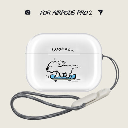 适用airpodspro3保护套苹果4蓝牙耳机套FreClip华为freebuds4e保护套pro3滑板狗狗5i透明4i华为耳机保护壳6代