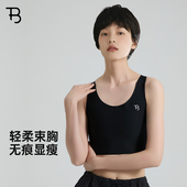 宝塔束胸奶皮防下垂cos大胸显小内衣运动春季 塑身背心女超平帅T