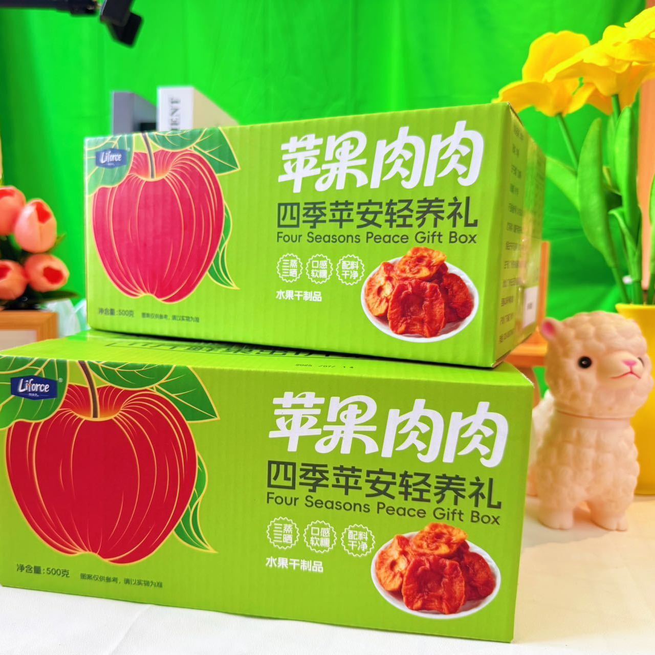 列夫Liforce苹果干500g箱装三蒸三晒独立包装小苹果肉休闲品
