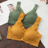 大码 内衣女胖mm200斤纯棉聚拢无钢圈上托收副乳蕾丝内搭美背文胸