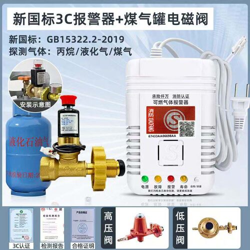燃气报警器家用厨房饭店煤气天然气液化气可燃气体泄漏警报器