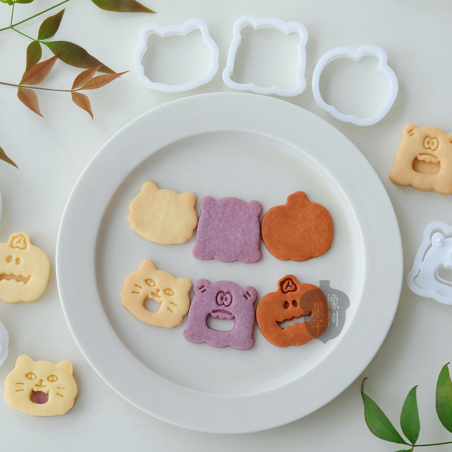 创意巧克力果酱夹心万圣节曲奇烘焙工具卡通南瓜幽灵猫咪饼干模具