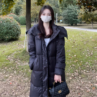 高级感法式 新品 小众炸街外套 羽绒服女加厚2025秋冬季 90白鸭绒长款