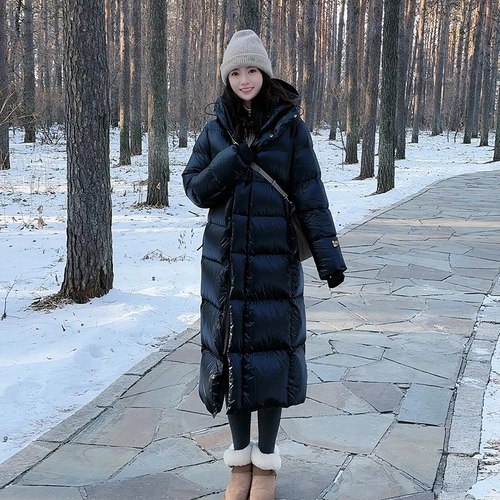 保命90白鸭绒长款羽绒服