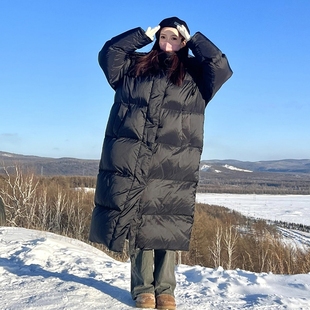 寬松百搭90白鴨絨羽絨服女2024秋冬季 寬松韓版 長(zhǎng)款 保暖外套潮 新款
