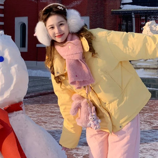 奶黄小个子学生百搭羽绒棉服女2025秋冬季 高级感加厚保暖外套 新款