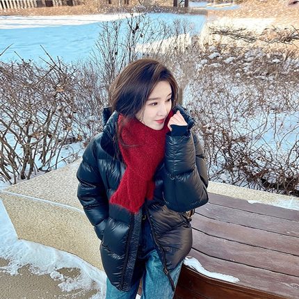 90白鸭绒短款黑金羽绒服女2024秋冬季新款小个子百搭保暖加厚外套