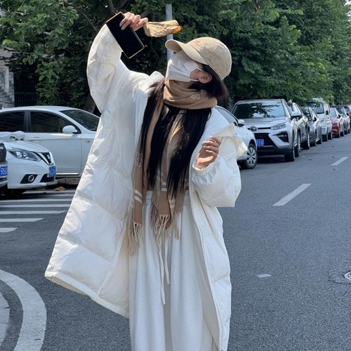 90白鸭绒纯色加厚保暖羽绒服