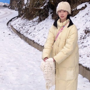 90白鸭绒中长款 学生百搭小众保暖外套 过膝羽绒服女2025秋冬季 新款