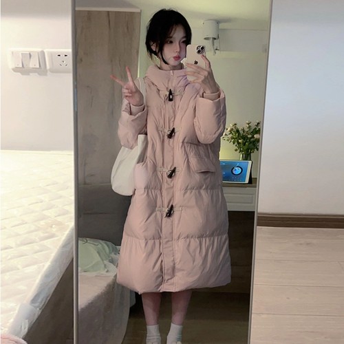 90白鸭绒牛角扣羽绒服外套