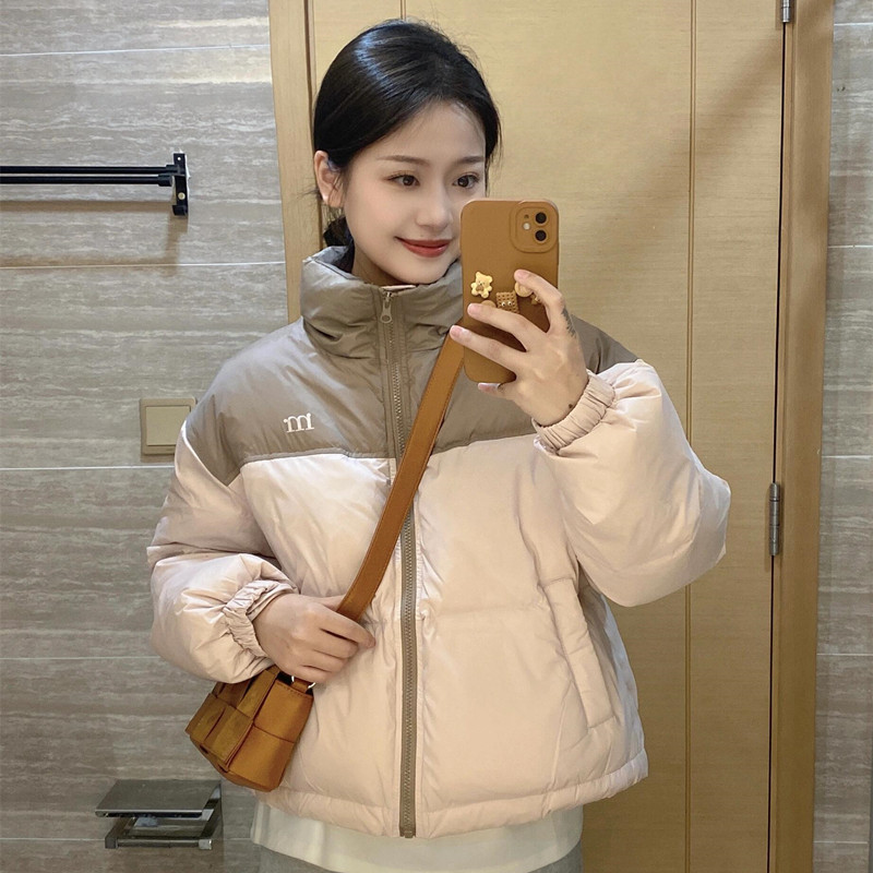 90白鸭绒短款立领羽绒服外套