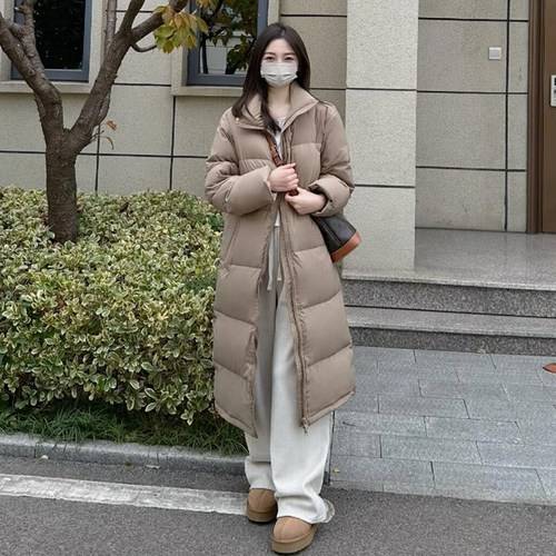 立领90白鸭绒长款羽绒服