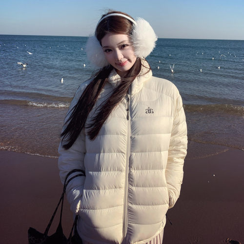 90白鸭绒短款防风排骨羽绒服外套