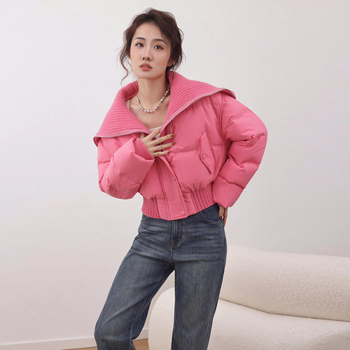 羊羔绒小个子短款羽绒棉服