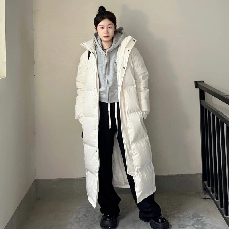 90白鸭绒奶呼呼羽绒服女长款外套