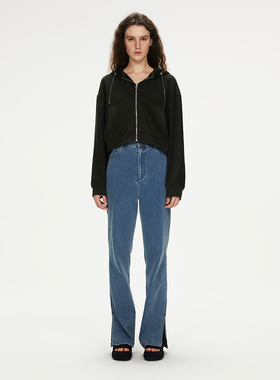 【URA-MON&超模陈静颐】｜直筒高腰牛仔裤