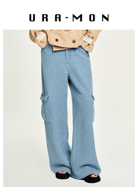 【设计师品牌】URA-MON ｜宽松牛仔工装长裤