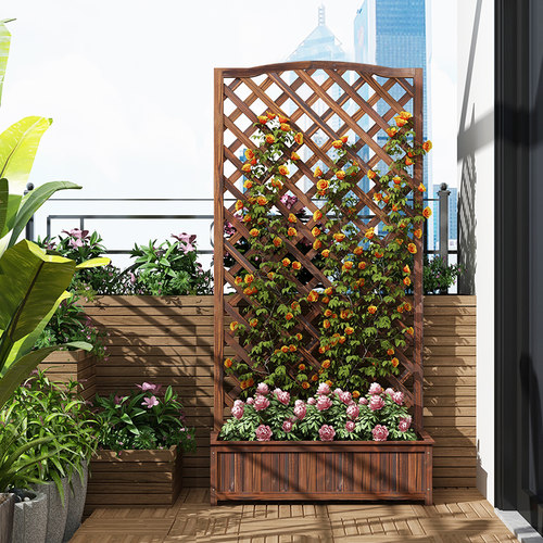 防腐木爬藤架庭院户外碳化