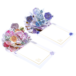 创意半遮面立体花贺卡感恩小清新3D感恩祝福生日礼物女神节定制
