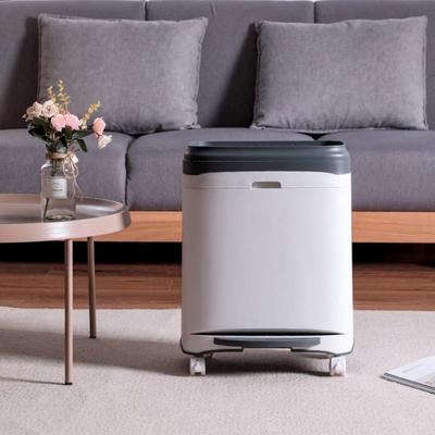 垃圾分类垃圾桶家用双层厨房可移动带轮垃圾箱高矮干湿分离