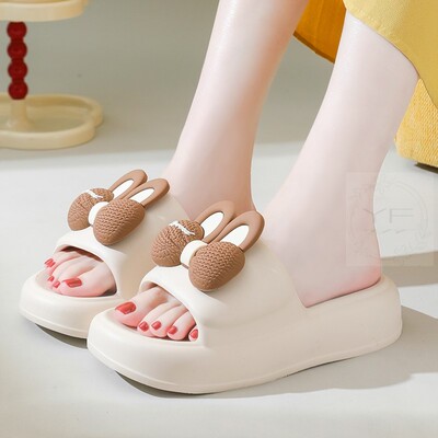 厚底踩屎感拖鞋女夏季高颜值可爱蝴蝶结少女心居家浴室凉拖鞋防滑