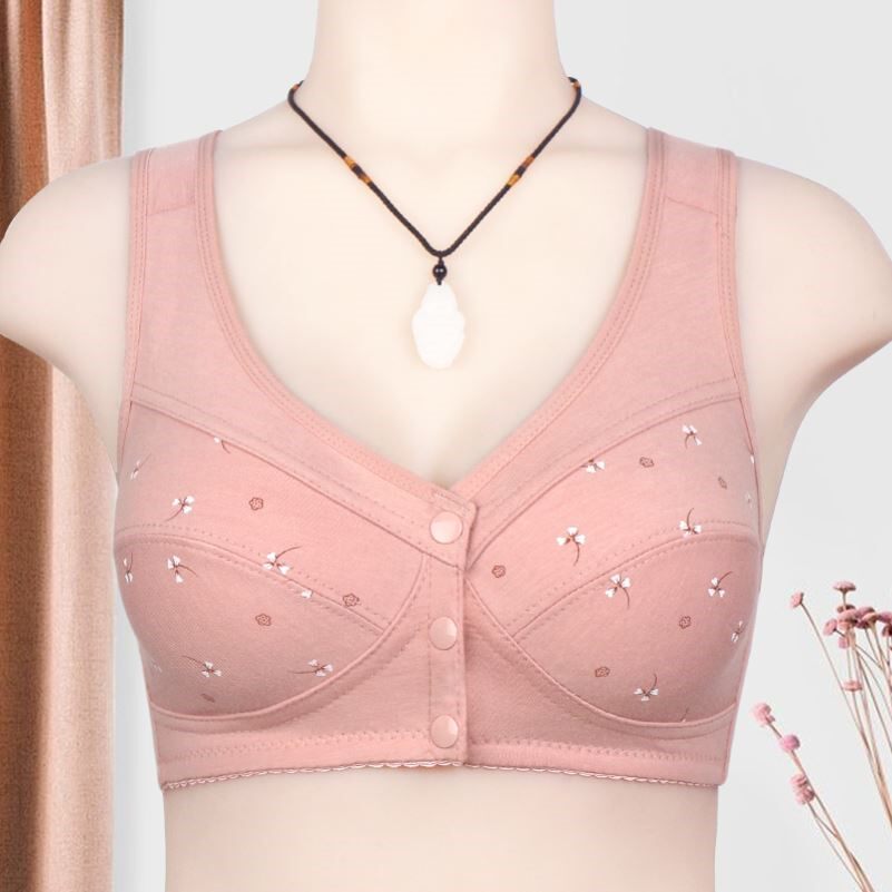 妈妈聚拢200斤内衣全棉胸加肥特大码前扣超薄无钢圈无海绵文胸胖