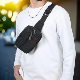 腰包男复古多功能斜挎卡扣胸包户外跑步骑行手机包工地运动收银包
