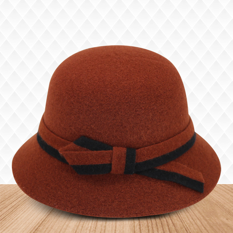 帽子女秋冬季韩版潮时尚百搭羊毛呢礼帽贝雷帽女士冬天盆帽渔夫帽