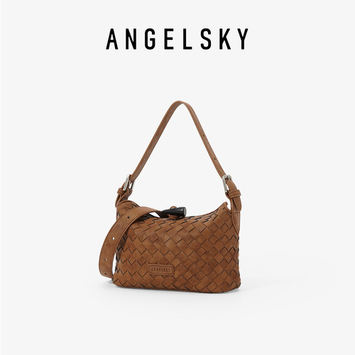 ANGELSKY原创设计编织水桶斜挎包