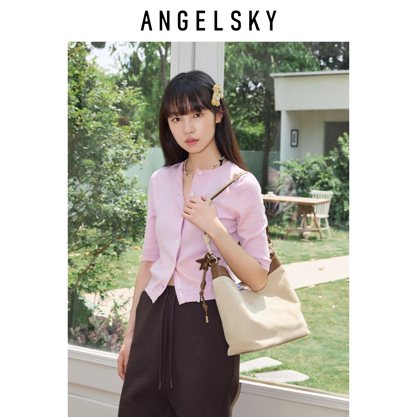 ANGELSKY初秋日常斜挎通勤水桶包