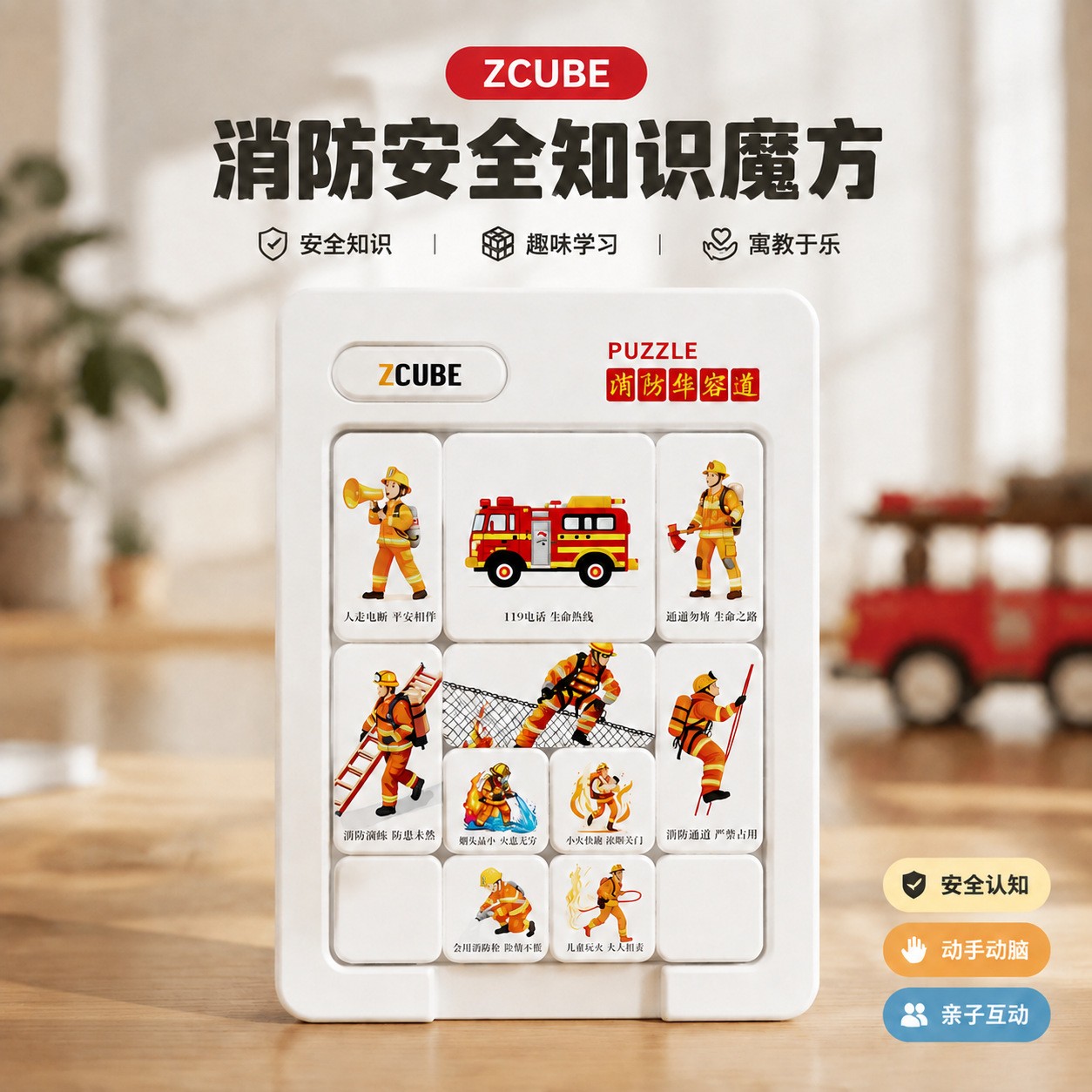 消防救援华容道魔方小礼品文创产品定制创意礼物安全教育宣传周边图片