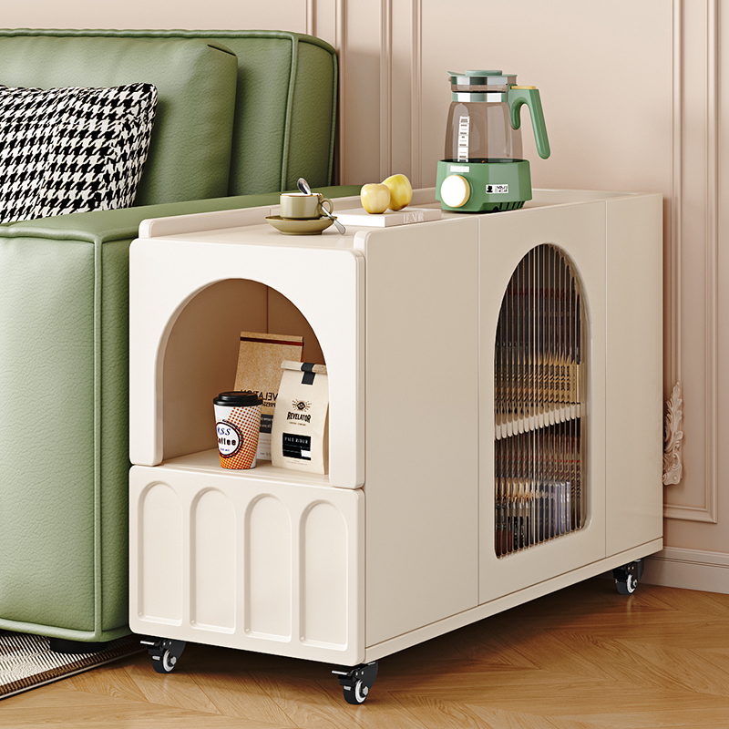 实木沙发边几可移动角几小型夹缝柜轻奢侧边柜窄柜子客厅家用茶车