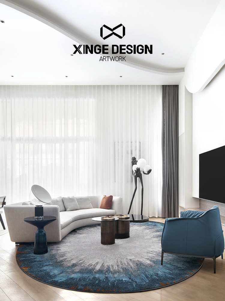 斯堪的纳维亚无障碍豪华高端意大利简单圆形地毯客厅卧室床边毯子,居家布艺,地毯,淘宝优惠券,粉丝福利购,淘宝优惠卷