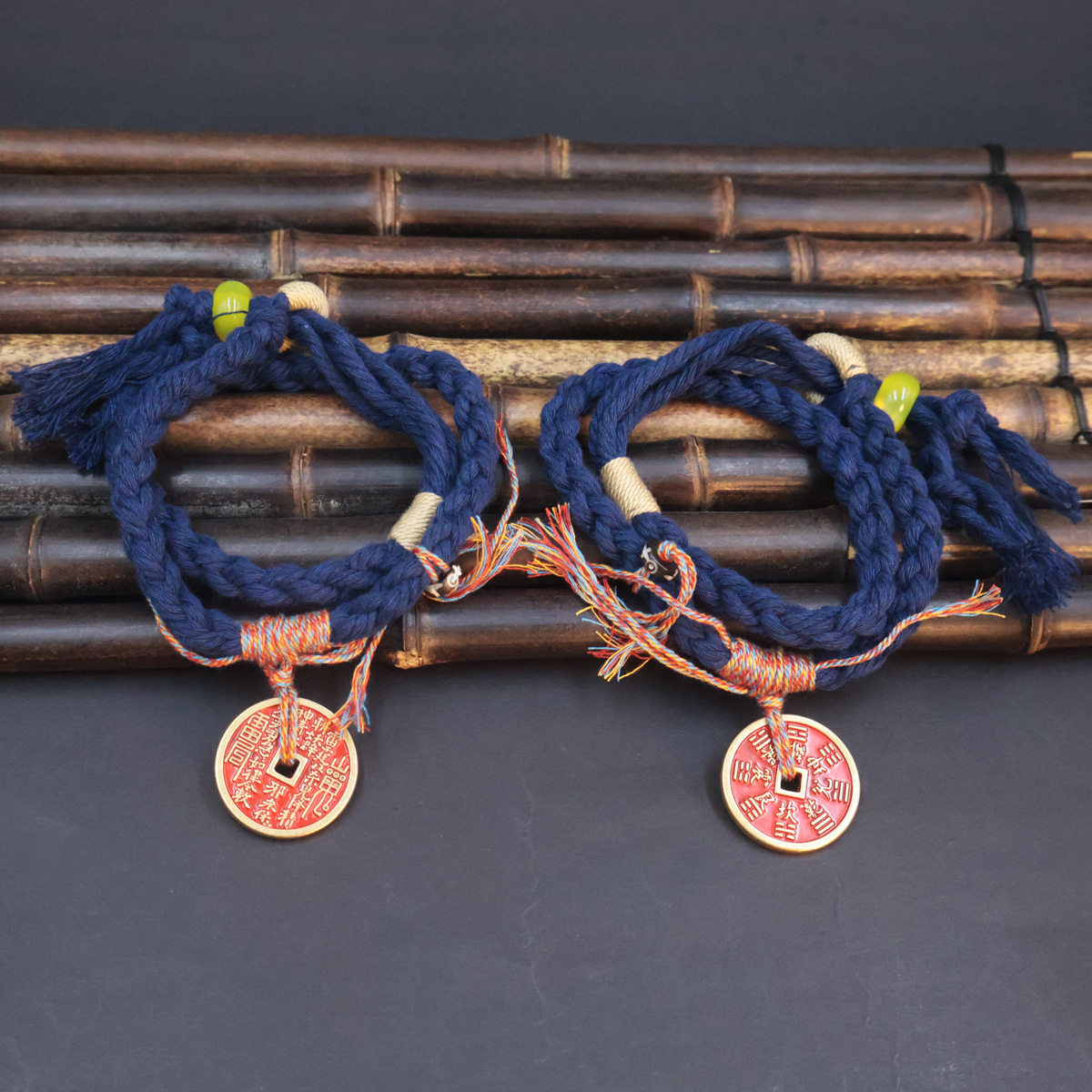 新中式山鬼花钱朱砂手绳小众手链民族风藏式编织手串情侣手饰手链,珠宝/钻石/翡翠,手饰,淘宝优惠券,粉丝福利购,淘宝优惠卷