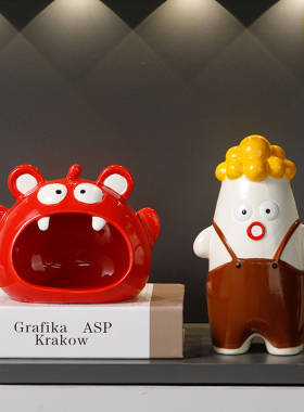 波波仔咕噜兽收纳入户玄关门口放钥匙扣梳妆台装饰收纳盒鞋柜摆件