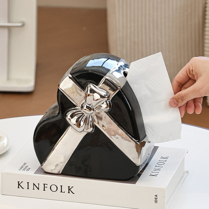 轻奢爱心纸巾盒客厅纸抽盒陶瓷抽纸盒家用茶几摆件创意餐巾纸盒,家居饰品,装饰纸巾盒,淘宝优惠券,粉丝福利购,淘宝优惠卷