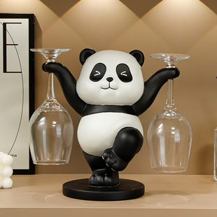 熊猫红酒架摆件酒柜装饰品轻奢高档高级感客厅家居饰品餐柜