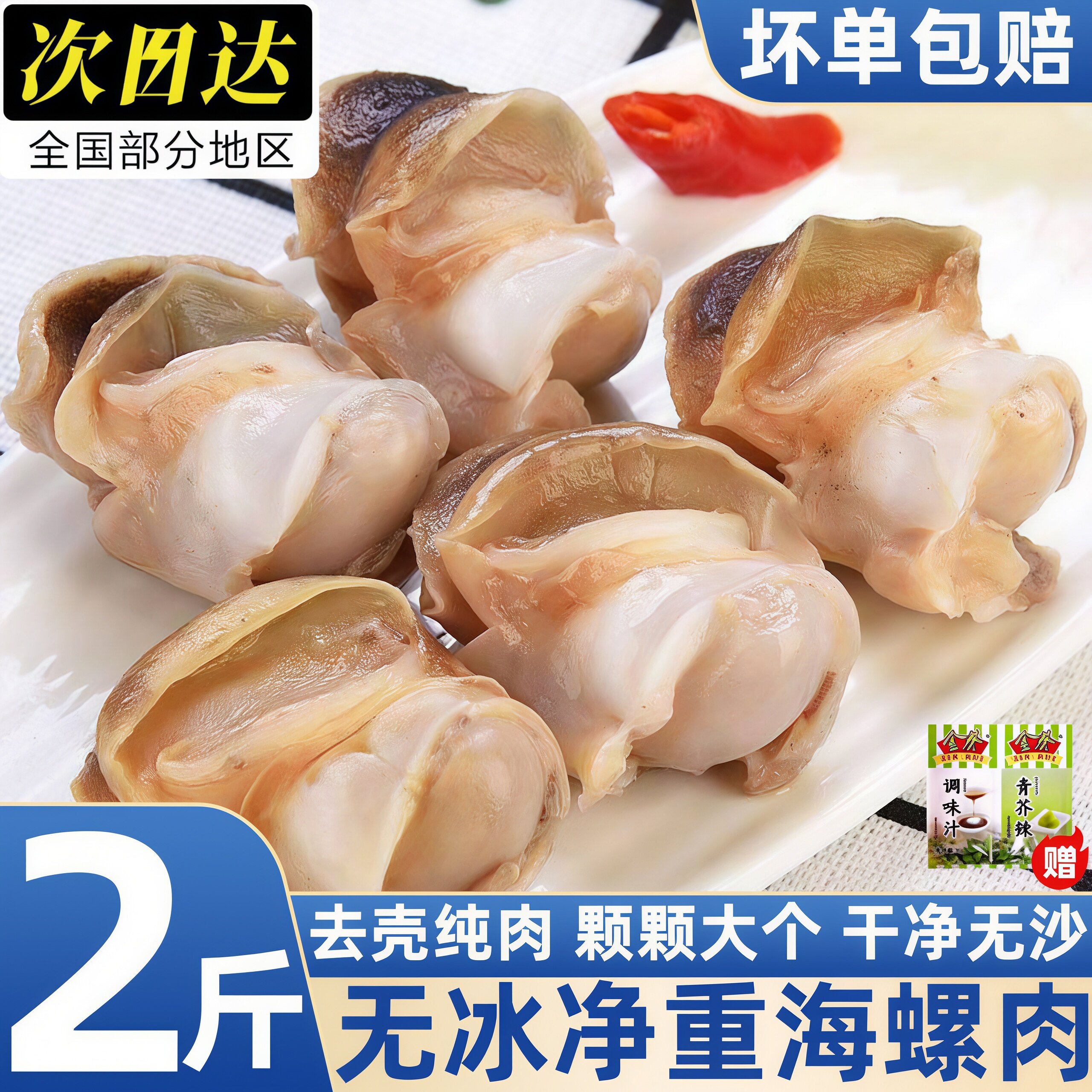 辽宁丹东特大鲜剥海螺肉